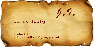 Janik Ipoly névjegykártya